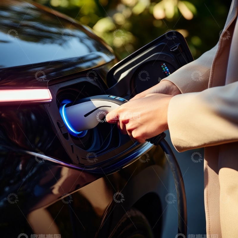 高清大图下载【趣麦麦图】手插电充电电动汽车