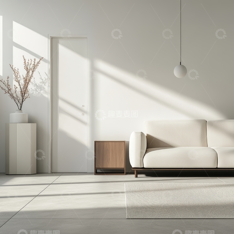 高清大图下载【趣麦麦图】简约现代客厅阳光洒落