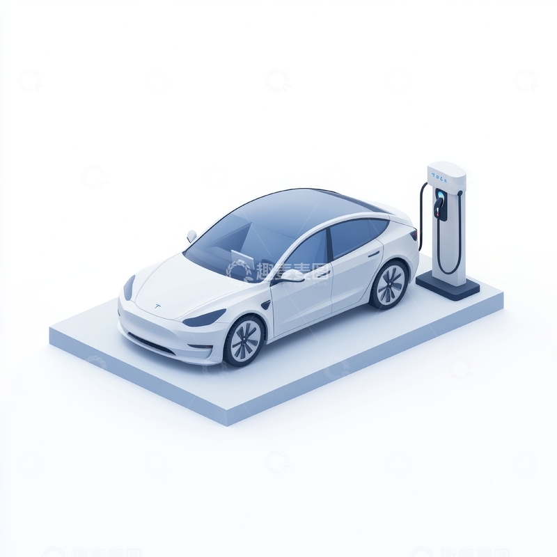 高清大图下载【趣麦麦图】电动汽车连接充电站