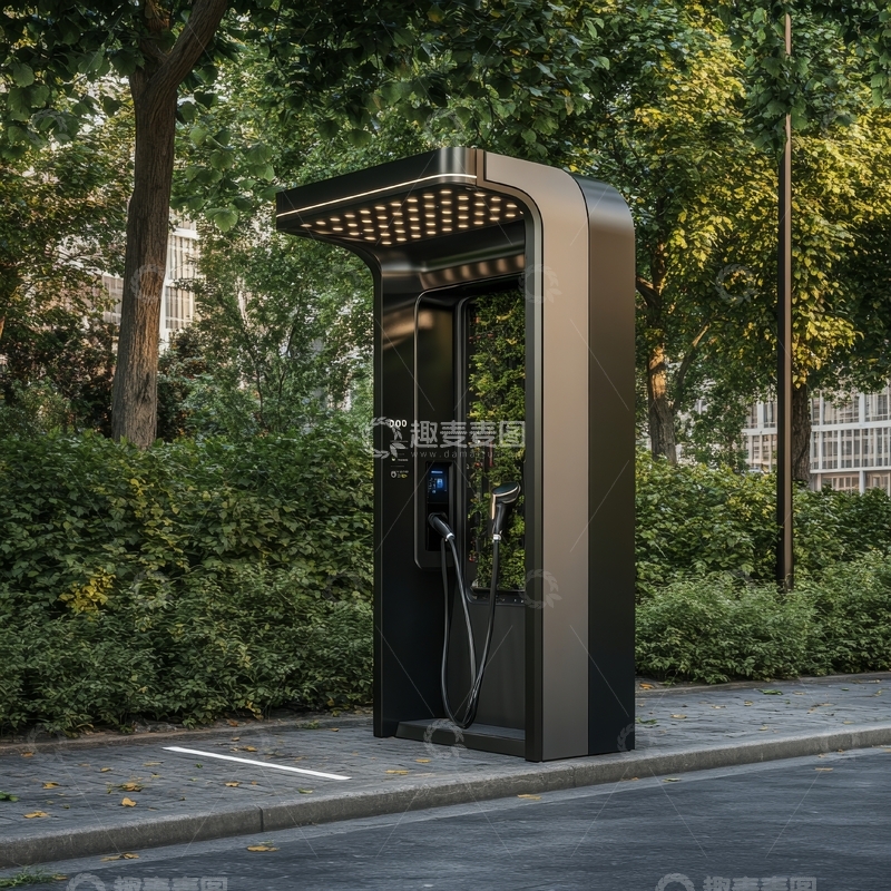 高清大图下载【趣麦麦图】现代电动汽车充电站