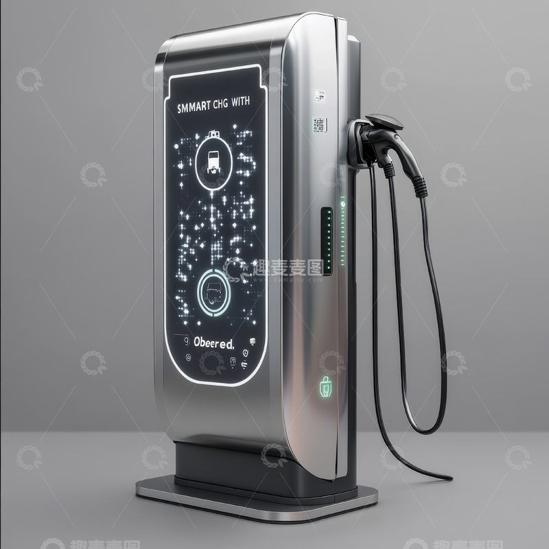 高清大图下载【趣麦麦图】现代化电动汽车充电站