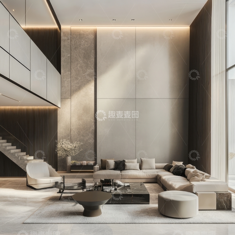 高清大图下载【趣麦麦图】现代简约客厅设计