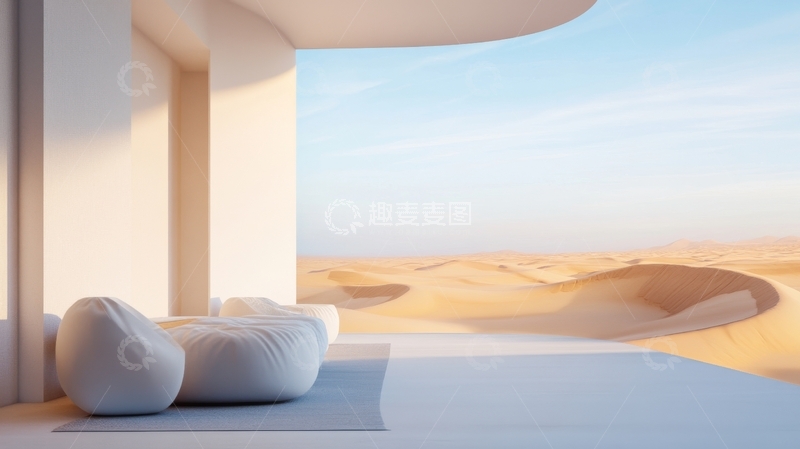 高清大图下载【趣麦麦图】沙漠景观与现代室内设计