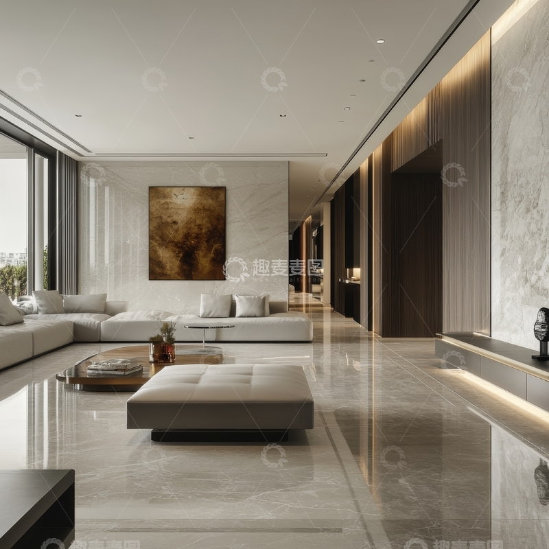 高清大图下载【趣麦麦图】现代简约客厅与走廊设计