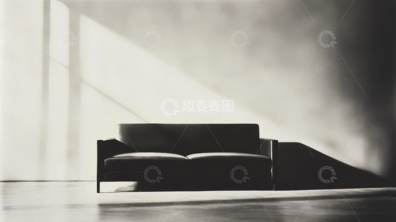 高清大图下载【趣麦麦图】光影中的现代沙发