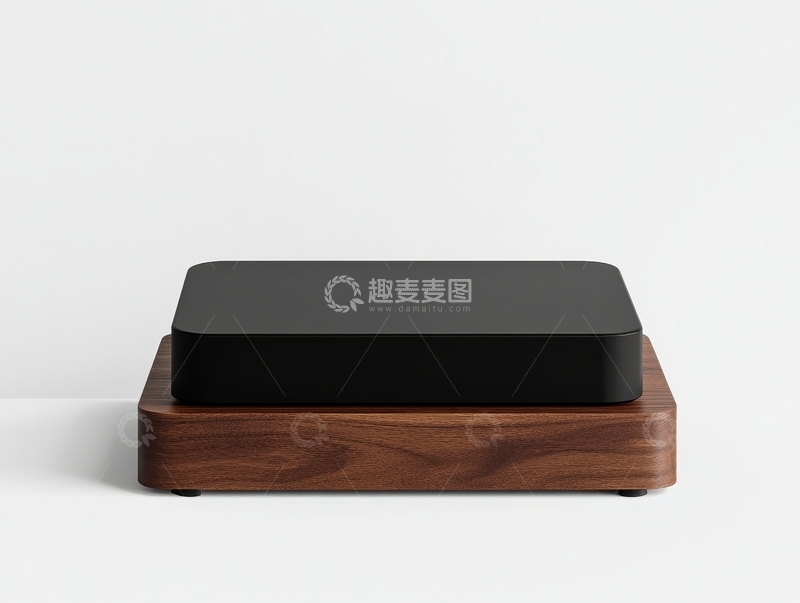 高清大图下载【趣麦麦图】黑色设备置于木质底座之上