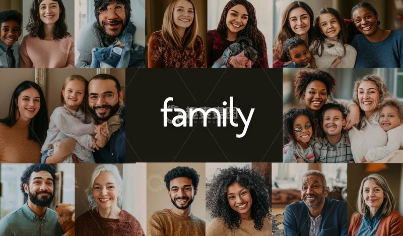 多样家庭成员的温馨瞬间