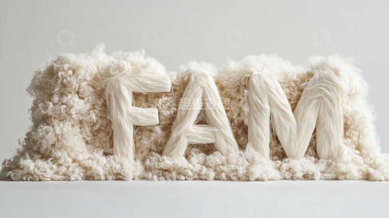高清大图下载【趣麦麦图】毛绒材质拼写的'FAM'艺术装置