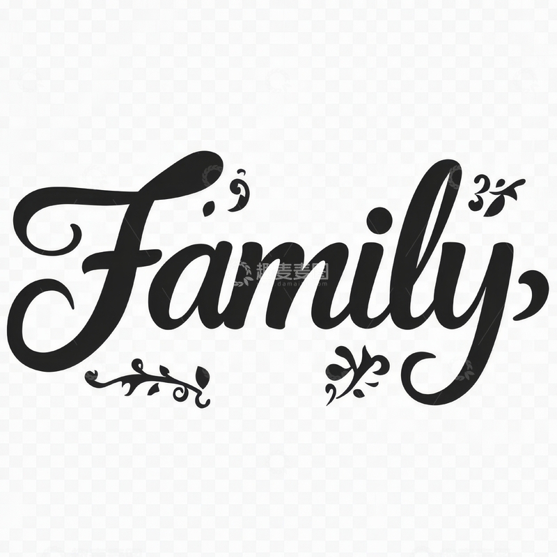 高清大图下载【趣麦麦图】艺术字体&ldquo;Family&rdquo;设计