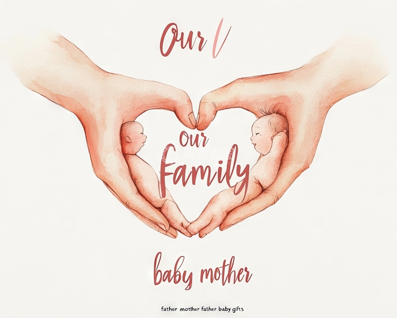 高清大图下载【趣麦麦图】双手托起宝宝，组成爱心形状