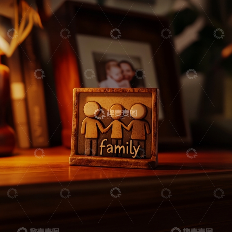 高清大图下载【趣麦麦图】木质家庭装饰品与相框