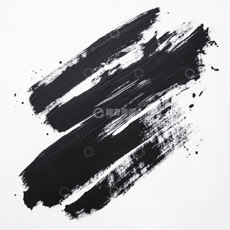 高清大图下载【趣麦麦图】黑色笔触在白色背景上的抽象图案