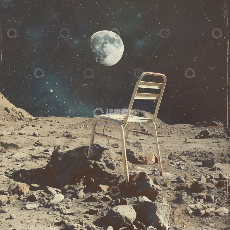 高清大图下载【趣麦麦图】月球表面的孤独椅子
