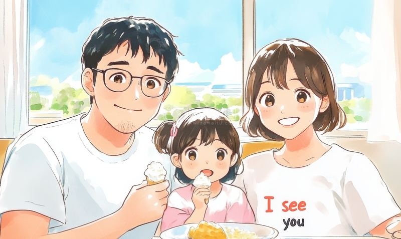 温馨家庭共进早餐