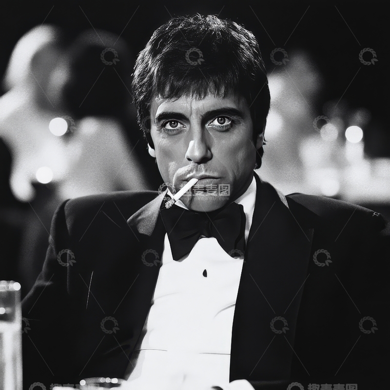 高清大图下载【趣麦麦图】穿燕尾服的男子叼着香烟