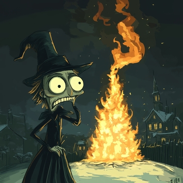 巫师与篝火的神秘夜晚