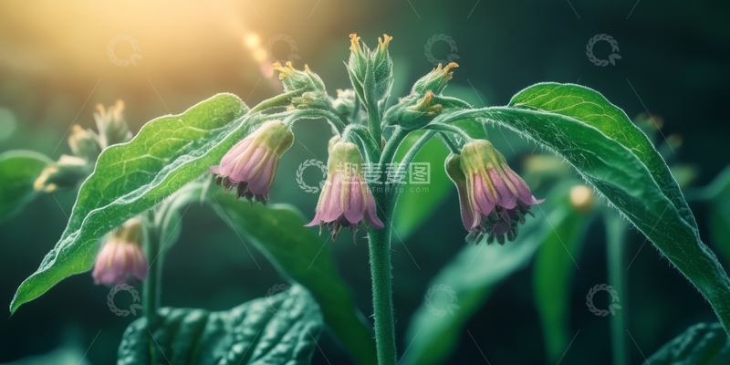 高清大图下载【趣麦麦图】晨光中的紫色花朵