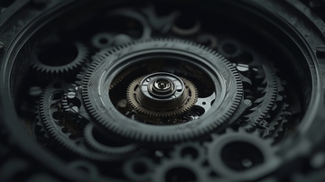 精密机械齿轮内部特写