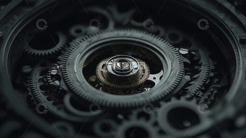 高清大图下载【趣麦麦图】精密机械齿轮内部特写