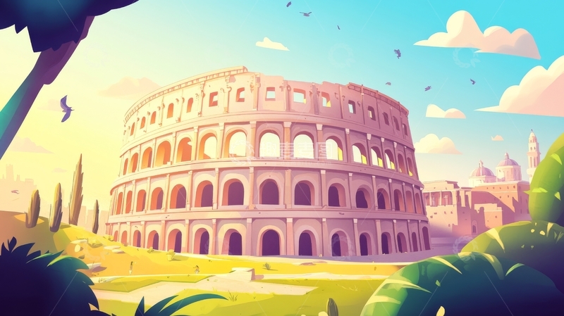 高清大图下载【趣麦麦图】古罗马圆形剧场的梦幻景象