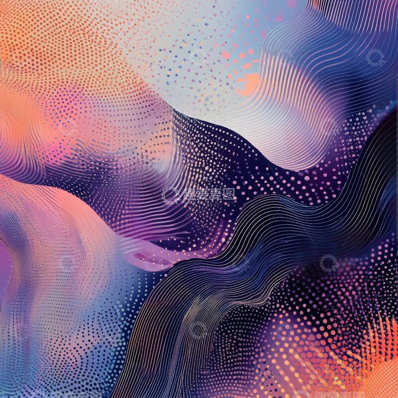 高清大图下载【趣麦麦图】流光溢彩的抽象波纹图案