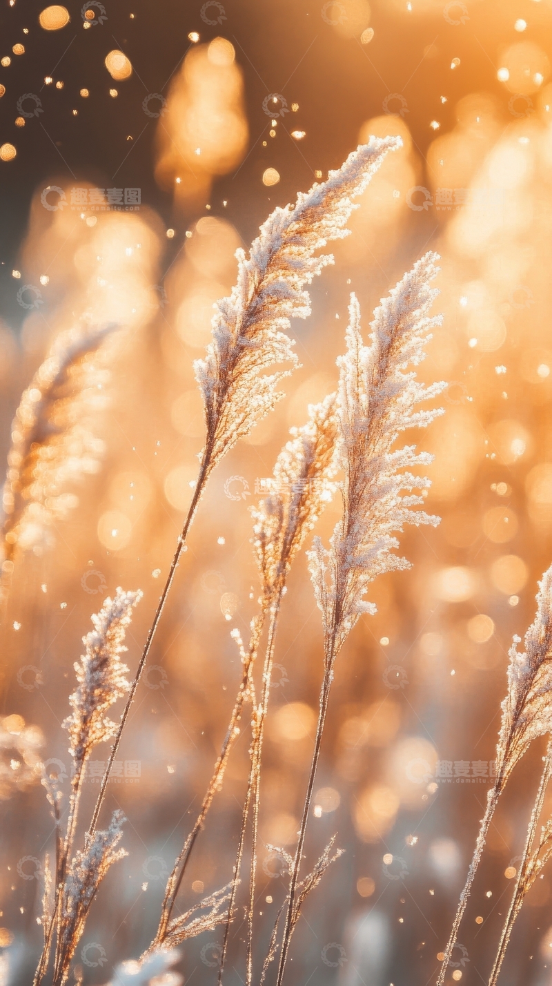 高清大图下载【趣麦麦图】金色阳光下的芦苇
