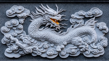 石雕龙云图案