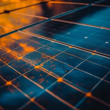 太阳能板的细节特写