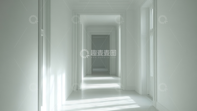 高清大图下载【趣麦麦图】明亮的白色走廊