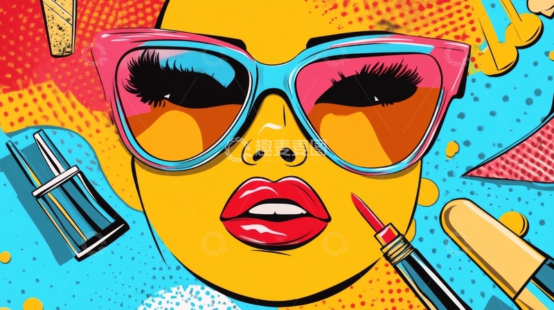 高清大图下载【趣麦麦图】色彩斑斓的时尚女性肖像