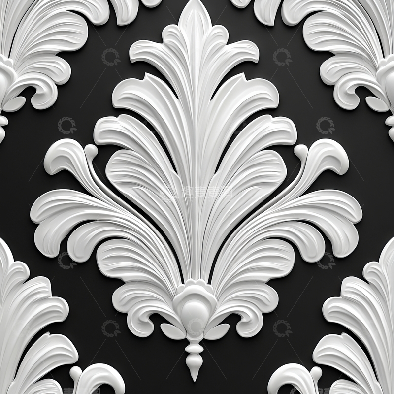 高清大图下载【趣麦麦图】黑白对比的华丽装饰花纹