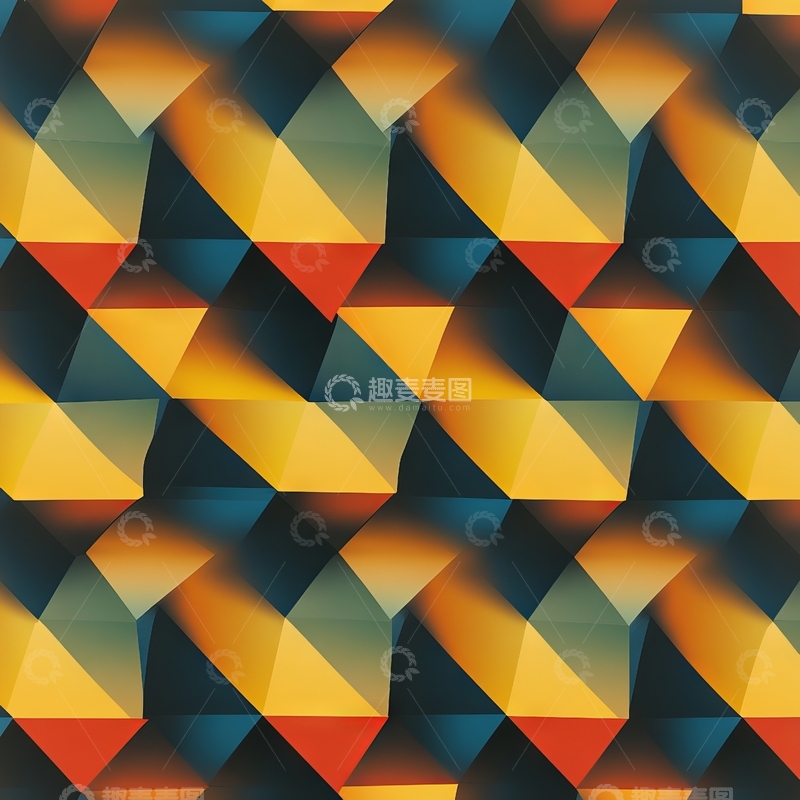 高清大图下载【趣麦麦图】多彩几何图案背景