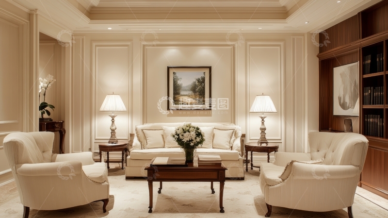 高清大图下载【趣麦麦图】典雅客厅布置，温馨舒适氛围