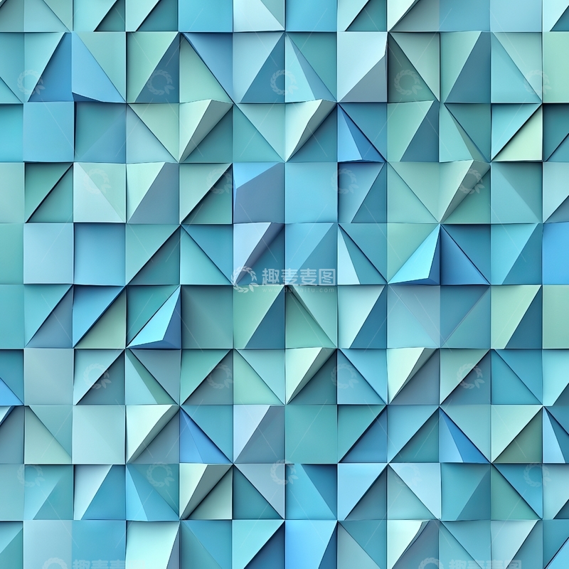 高清大图下载【趣麦麦图】蓝色多边形几何图案背景