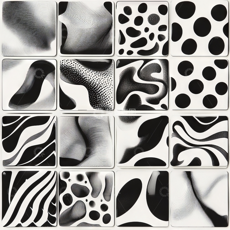 高清大图下载【趣麦麦图】黑白抽象图案组合