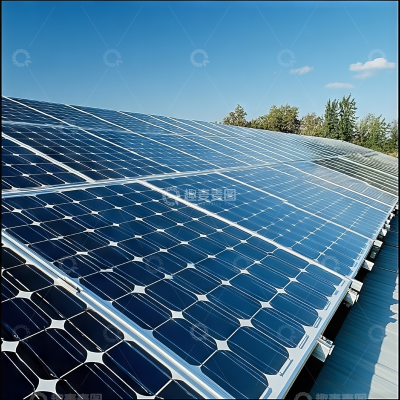 高清大图下载【趣麦麦图】屋顶上的太阳能电池板