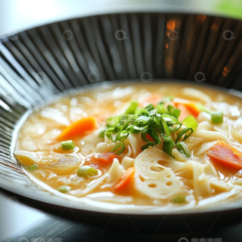 高清大图下载【趣麦麦图】一碗热气腾腾的蔬菜汤