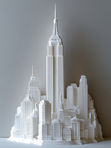 白色建筑群模型展示