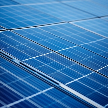 蓝色太阳能电池板特写