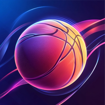 炫彩篮球与流动光带