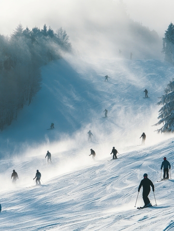 雪坡上的滑雪者