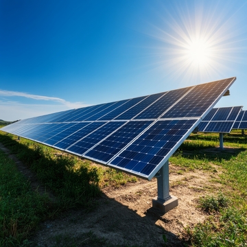 阳光下的太阳能板