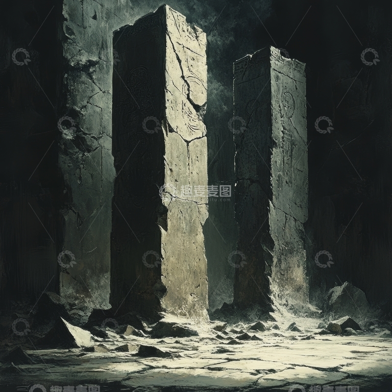 高清大图下载【趣麦麦图】古老石柱的神秘遗迹