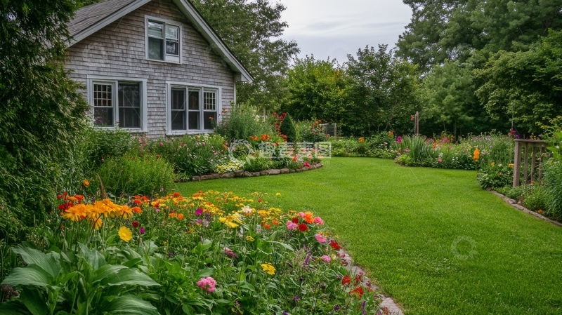 高清大图下载【趣麦麦图】乡村花园与绿草坪