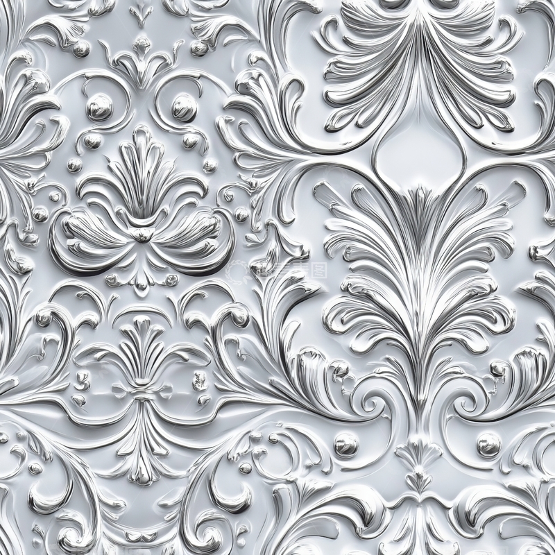 高清大图下载【趣麦麦图】精致的白色浮雕花纹图案
