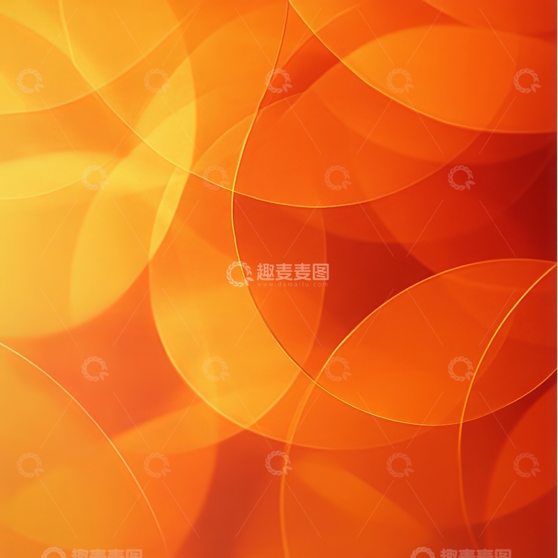 高清大图下载【趣麦麦图】橙色渐变抽象圆形背景