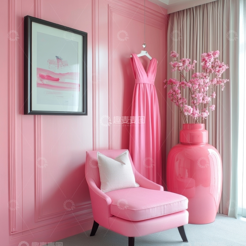 高清大图下载【趣麦麦图】粉色主题室内装饰场景