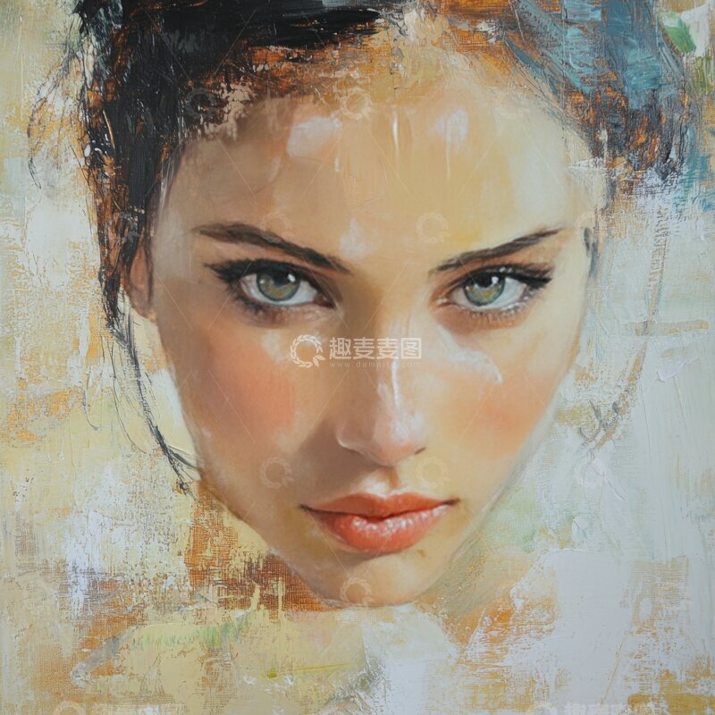 高清大图下载【趣麦麦图】油画风格的女性肖像