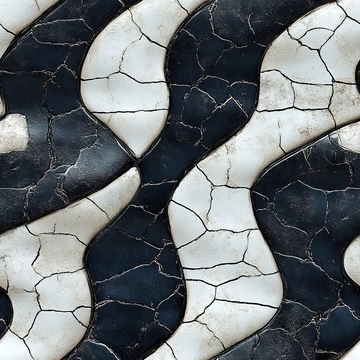 黑白裂纹交织的抽象图案