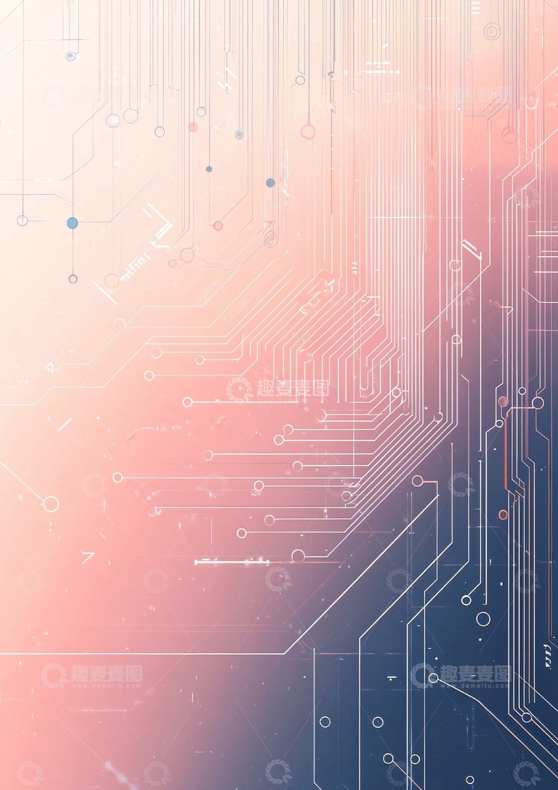 高清大图下载【趣麦麦图】渐变电路板背景